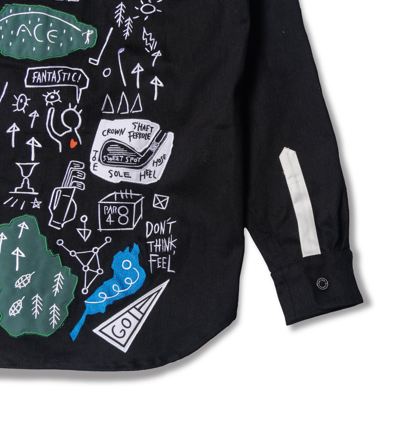 Embroidery Design Shirt BLACK